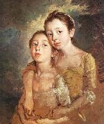 GAINSBOROUGH, Thomas The Artist-s Daughters with a Cat Germany oil painting reproduction